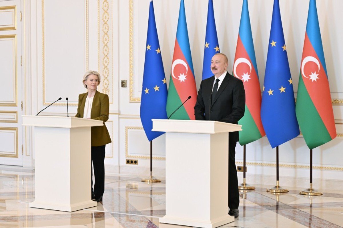 İlham Əliyev və Ursula fon der Lyayen birgə bəyanatlarla çıxış ediblər