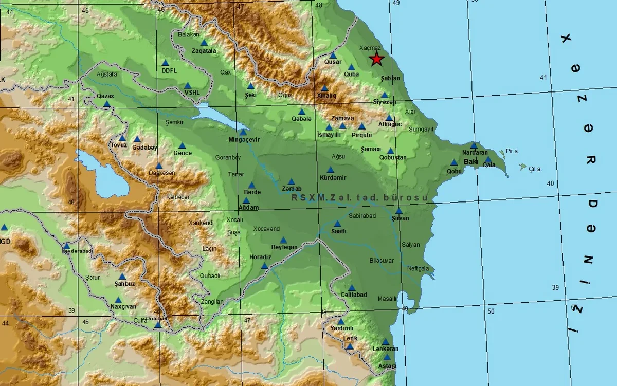 Xaçmaz rayonunda zəlzələ baş verib